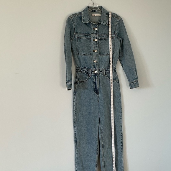ZARA Denim Jumpsuit XS Utility Boiler Suit - Picture 5 of 7